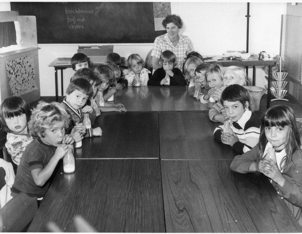 East Hanningfield School 1965 - Milk Time